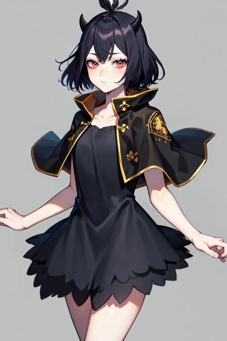 31513-392625198-secre swallowtail, 1girl, solo, dress, capelet, black dress, feathers, black capelet, looking at viewer, collarbone, black feath.png